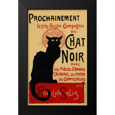 Chat Noir / Prochainement Black Modern Wood Framed Art Print by Steinlen, Theophile