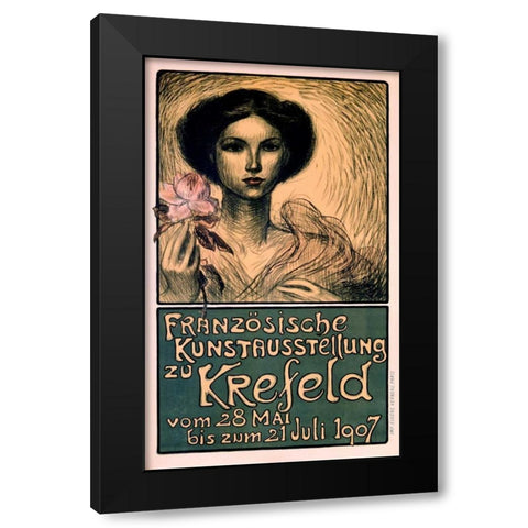 Franzosische Kunstausstellung zu Krefeld Black Modern Wood Framed Art Print with Double Matting by Steinlen, Theophile