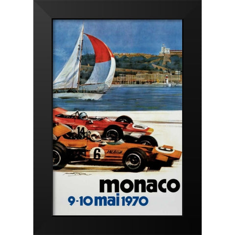 Monaco / 9-10 mai 1970 Black Modern Wood Framed Art Print by Turner, Michael
