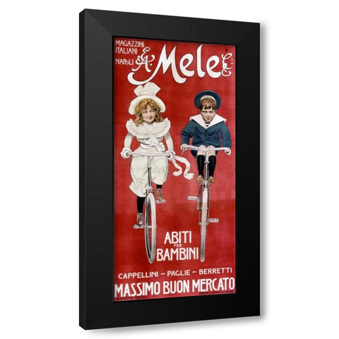 Mele and Ci / Abiti per Bambini Black Modern Wood Framed Art Print with Double Matting by Villa, Aleardo
