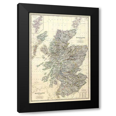 ComVintageite: Scotland, 1861 Black Modern Wood Framed Art Print with Double Matting by Johnston, Alexander Keith