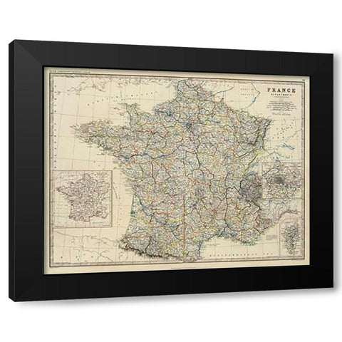 France, 1861 Black Modern Wood Framed Art Print by Johnston, Alexander Keith