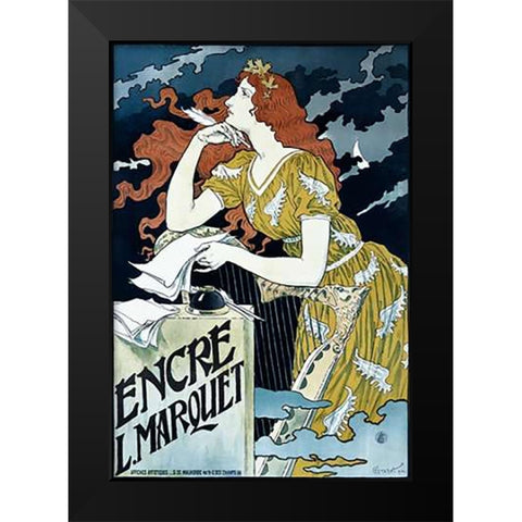 Encre L. Marquet Black Modern Wood Framed Art Print by Grasset, Eugene