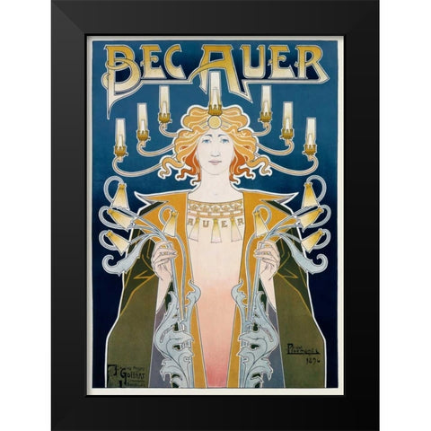 Bec Auer Black Modern Wood Framed Art Print by Livemont, Privat