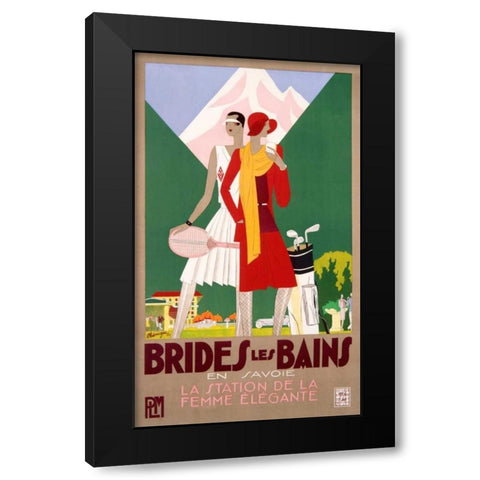 Brides-les-Bains Black Modern Wood Framed Art Print by Benigni, Leon