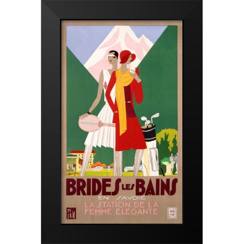 Brides-les-Bains Black Modern Wood Framed Art Print by Benigni, Leon
