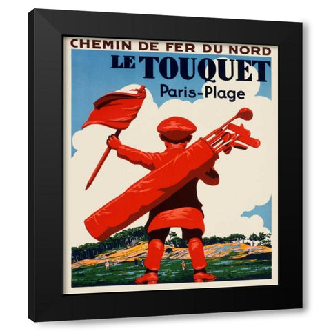 Le Touquet Paris-Plage Black Modern Wood Framed Art Print with Double Matting by Courchinoux, Edouard