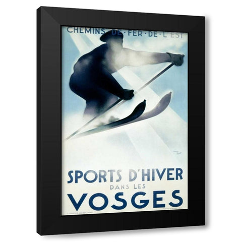 Vosges/Sports d’Hiver Black Modern Wood Framed Art Print by Theodoro