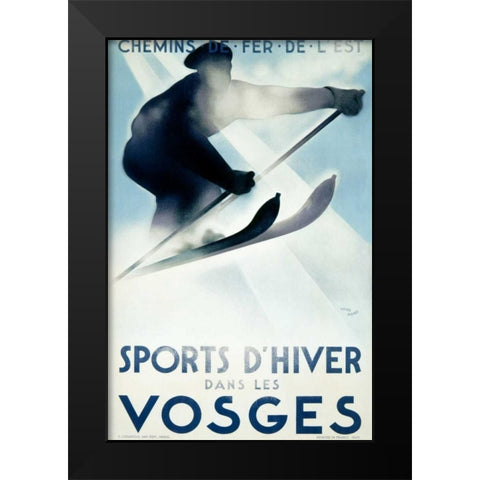 Vosges/Sports d’Hiver Black Modern Wood Framed Art Print by Theodoro