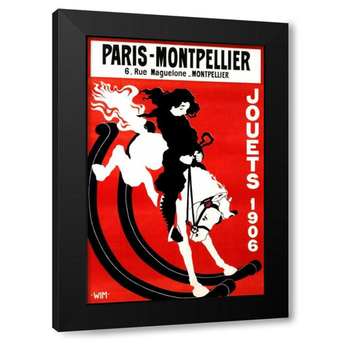 Paris-Montpellier Black Modern Wood Framed Art Print by Wim