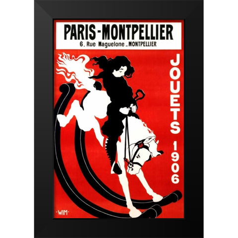Paris-Montpellier Black Modern Wood Framed Art Print by Wim