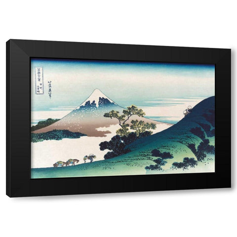 Inumi Pass in the Kai Province, 1830 Black Modern Wood Framed Art Print with Double Matting by Hokusai