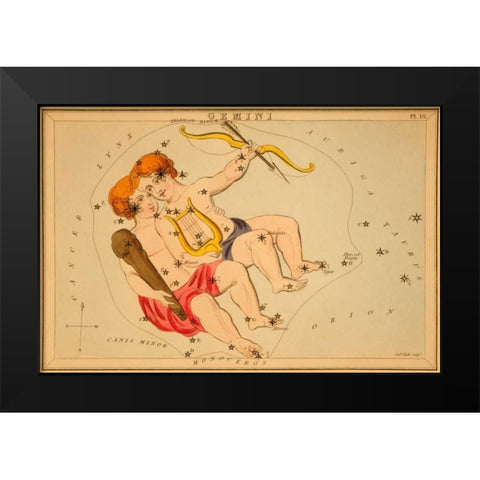 Gemini, 1825 Black Modern Wood Framed Art Print by Aspin, Jehoshaphat
