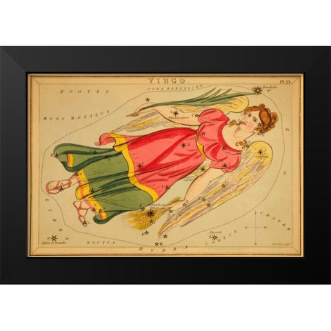Virgo, 1825 Black Modern Wood Framed Art Print by Aspin, Jehoshaphat