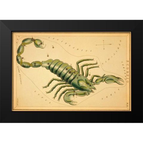Scorpio, 1825 Black Modern Wood Framed Art Print by Aspin, Jehoshaphat