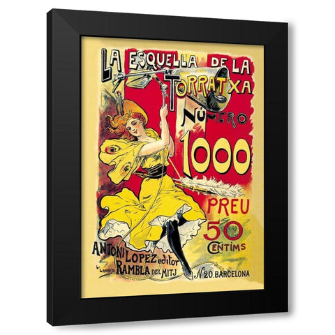 La Esquella de la Torratxa, 1898 Black Modern Wood Framed Art Print with Double Matting by Labarta, L.