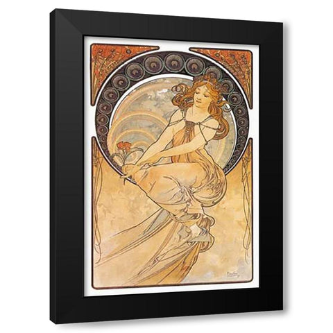 Painting Black Modern Wood Framed Art Print by Mucha, Alphonse