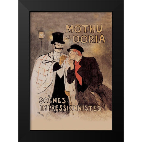 Mothu et Doria, 1893 Black Modern Wood Framed Art Print by Steinlen, Theophile Alexandre