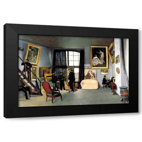 Bazilles Studio: 9 rue de la Condamine, 1870 Black Modern Wood Framed Art Print by Unknown