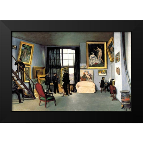Bazilles Studio: 9 rue de la Condamine, 1870 Black Modern Wood Framed Art Print by Unknown