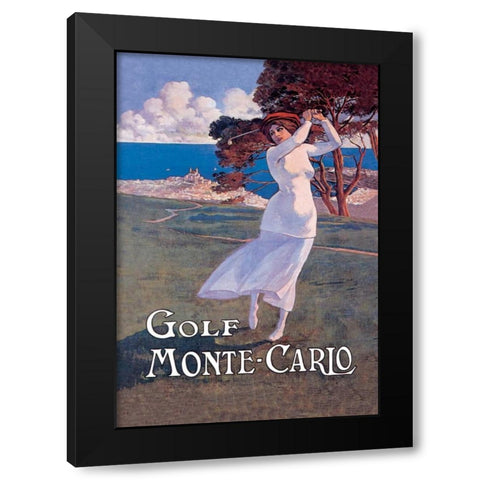 Golf Monte Carlo, 1900 Black Modern Wood Framed Art Print with Double Matting by Ximines, Elio