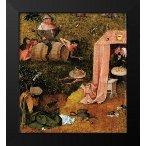 Allegory Of Gluttony And Lust Black Modern Wood Framed Art Print by Bosch, Hieronymus