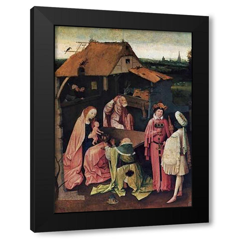 Epiphany Black Modern Wood Framed Art Print with Double Matting by Bosch, Hieronymus