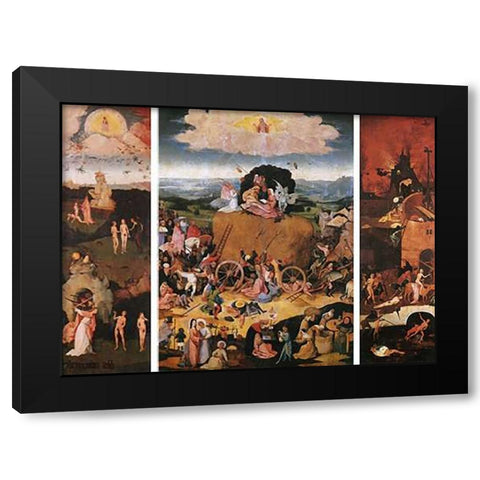 The Haywain Black Modern Wood Framed Art Print with Double Matting by Bosch, Hieronymus