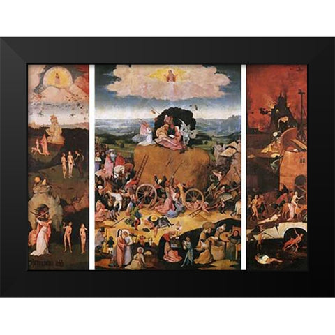 The Haywain Black Modern Wood Framed Art Print by Bosch, Hieronymus