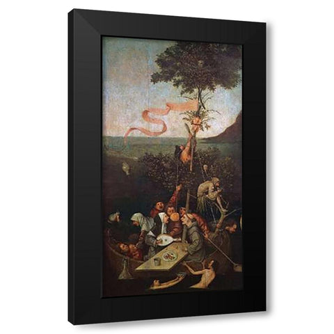 The Ship Of Fools Black Modern Wood Framed Art Print by Bosch, Hieronymus