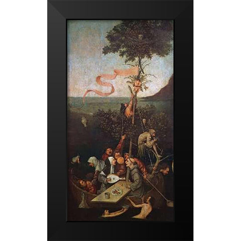 The Ship Of Fools Black Modern Wood Framed Art Print by Bosch, Hieronymus