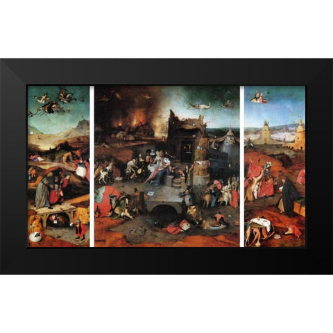 The Temptation Of St Anthony Black Modern Wood Framed Art Print by Bosch, Hieronymus