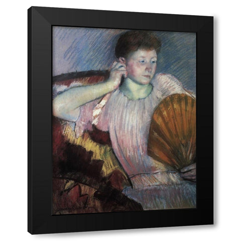 Contemplation 1891 Black Modern Wood Framed Art Print with Double Matting by Cassatt, Mary