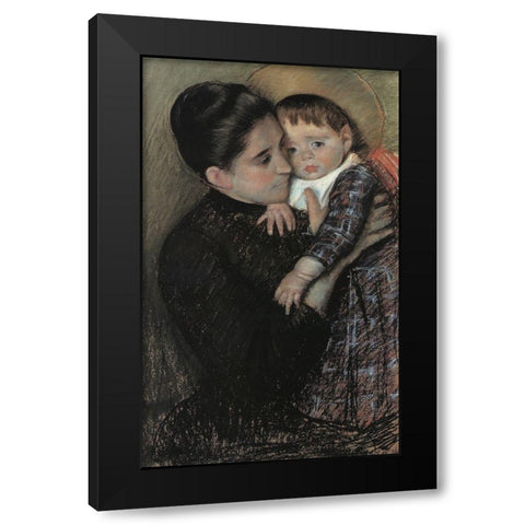 Helene De Septeuil 1889 Black Modern Wood Framed Art Print with Double Matting by Cassatt, Mary