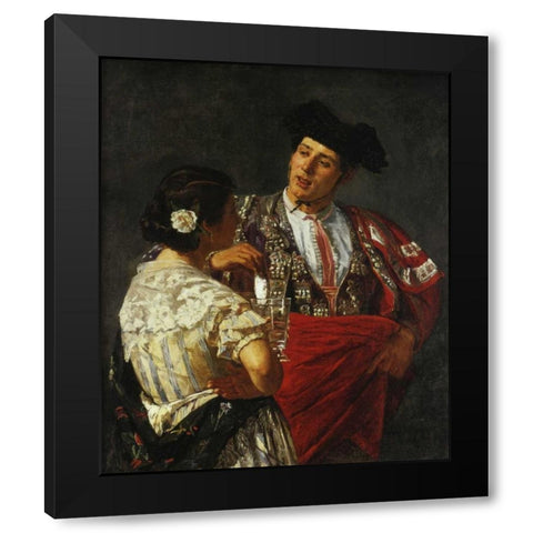 Offering The Panal To The Bullfighter 1872 Black Modern Wood Framed Art Print with Double Matting by Cassatt, Mary