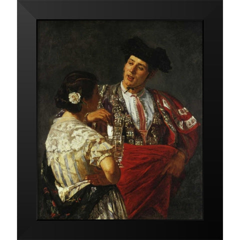 Offering The Panal To The Bullfighter 1872 Black Modern Wood Framed Art Print by Cassatt, Mary