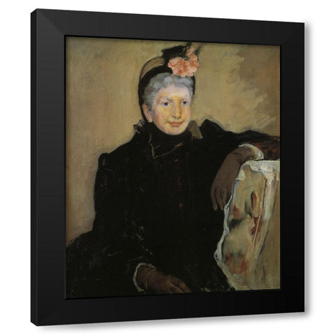 Portrait Of An Elderly Lady 1883 Black Modern Wood Framed Art Print by Cassatt, Mary