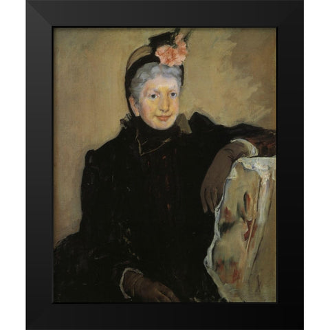 Portrait Of An Elderly Lady 1883 Black Modern Wood Framed Art Print by Cassatt, Mary