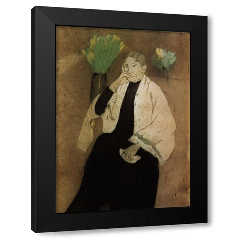 Portrait Of The Artists Mother 1890 Black Modern Wood Framed Art Print by Cassatt, Mary