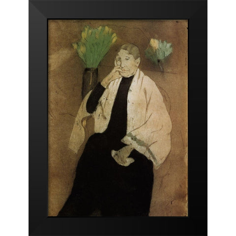 Portrait Of The Artists Mother 1890 Black Modern Wood Framed Art Print by Cassatt, Mary