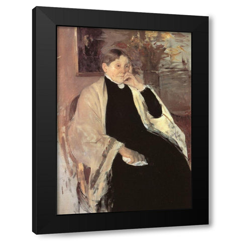 The Artists Mother Katherine Kelso Johnston 1889 Black Modern Wood Framed Art Print with Double Matting by Cassatt, Mary