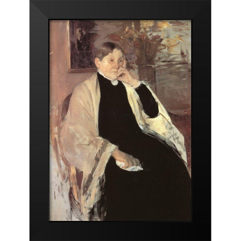 The Artists Mother Katherine Kelso Johnston 1889 Black Modern Wood Framed Art Print by Cassatt, Mary