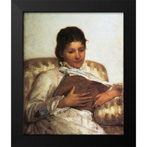 The Reader 1877 Black Modern Wood Framed Art Print by Cassatt, Mary
