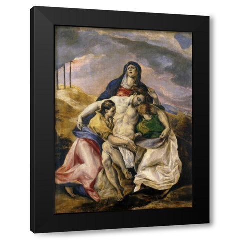 Pieta Black Modern Wood Framed Art Print with Double Matting by El Greco
