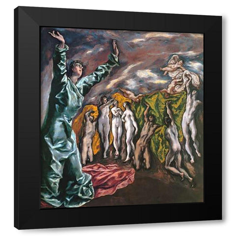 The Opening Of The Fifth Seal Black Modern Wood Framed Art Print by Greco, El