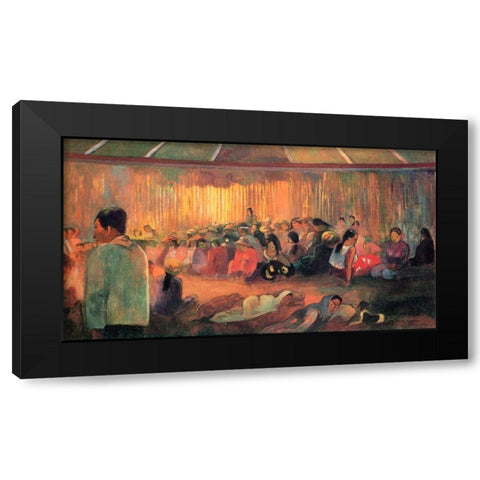 House Of Hymns Black Modern Wood Framed Art Print with Double Matting by Gauguin, Paul