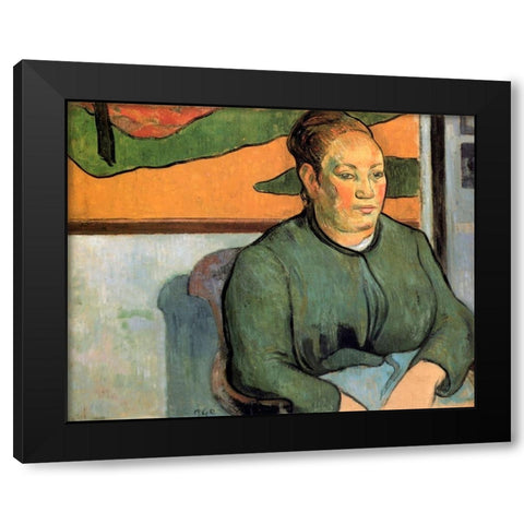 Madame Roulin Black Modern Wood Framed Art Print by Gauguin, Paul