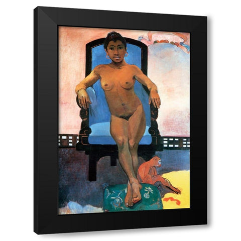 Portrait Of Annah The Javanese Black Modern Wood Framed Art Print with Double Matting by Gauguin, Paul