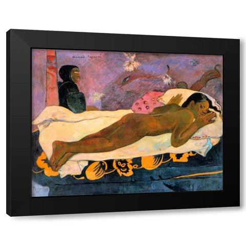 Spirit Of The Dead Watching Black Modern Wood Framed Art Print by Gauguin, Paul