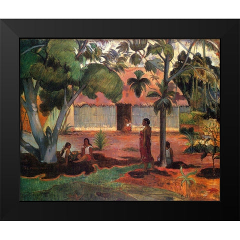 The Large Tree Black Modern Wood Framed Art Print by Gauguin, Paul